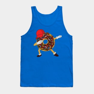 Funny Dabbing Boy Chocolate Sprinkle Donut Tank Top